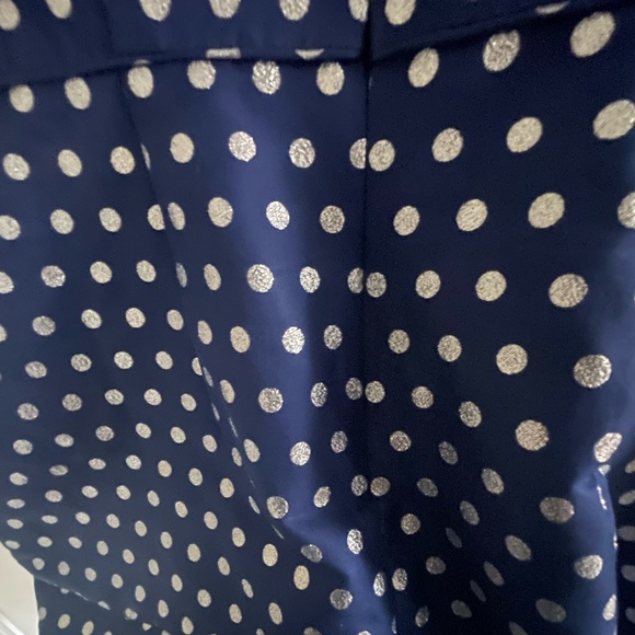 J Crew- Navy and Silver Polka Dot Sheath dress, with pockets, Size 12. - Picture 2 of 8
